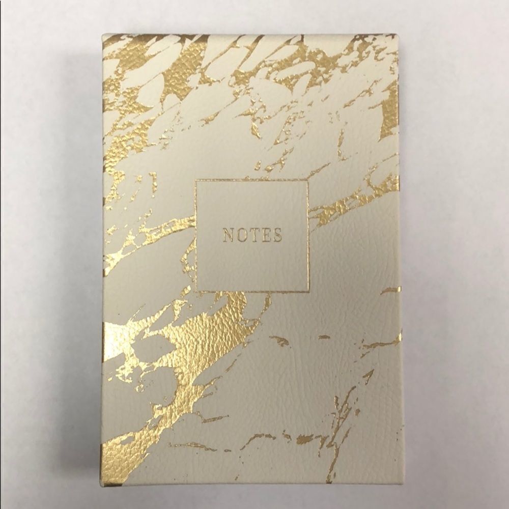 Fringe White & Gold Marble Notepad